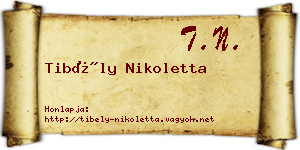 Tibély Nikoletta névjegykártya